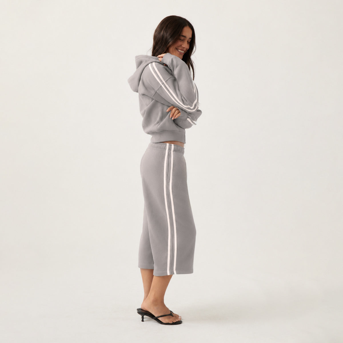 Striped Zip Up Hoodie