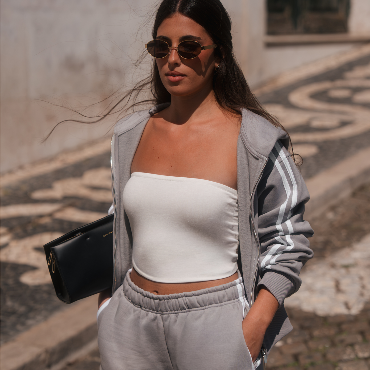 Striped Zip Up Hoodie