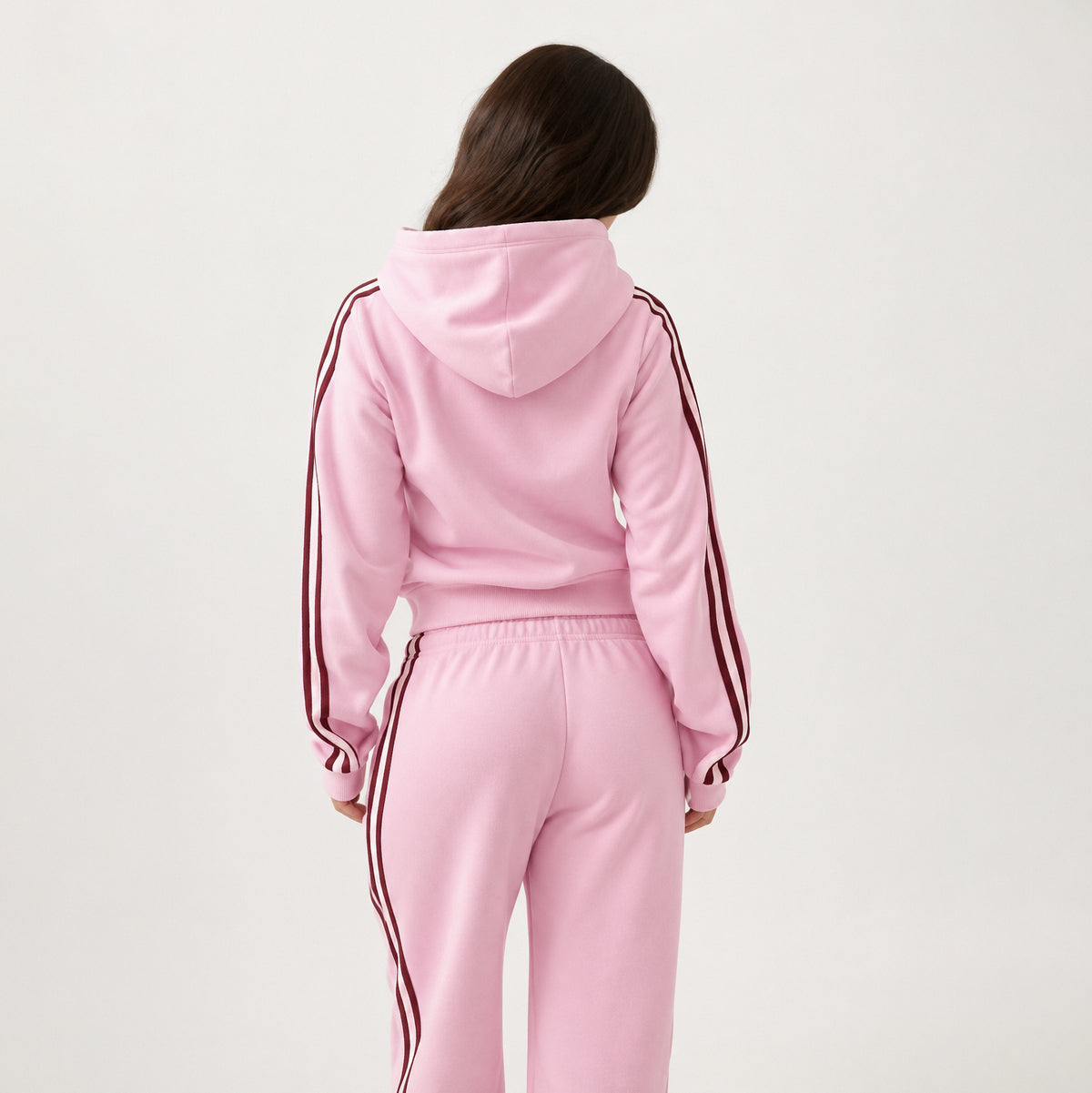 Sudadera con capucha y cremallera a rayas